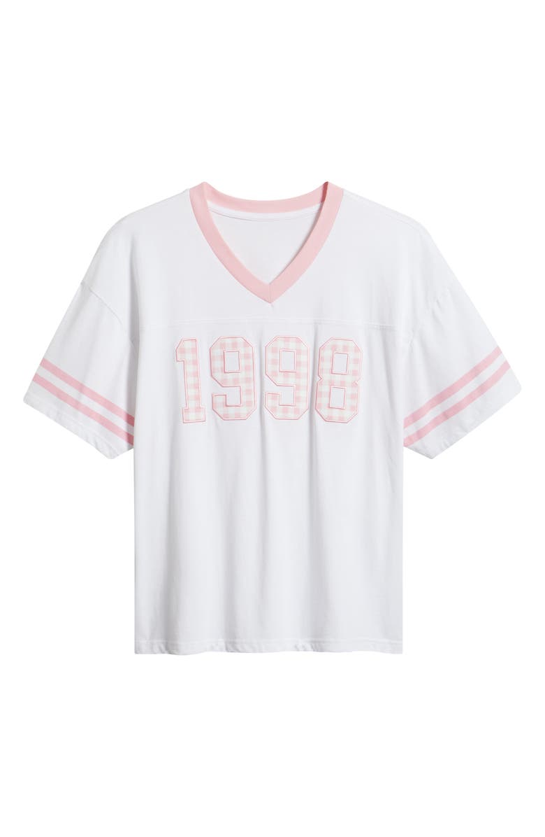 GOLDEN HOUR 1998 Appliqué Cotton Graphic T-Shirt, Alternate, color, Bright White/ Rose