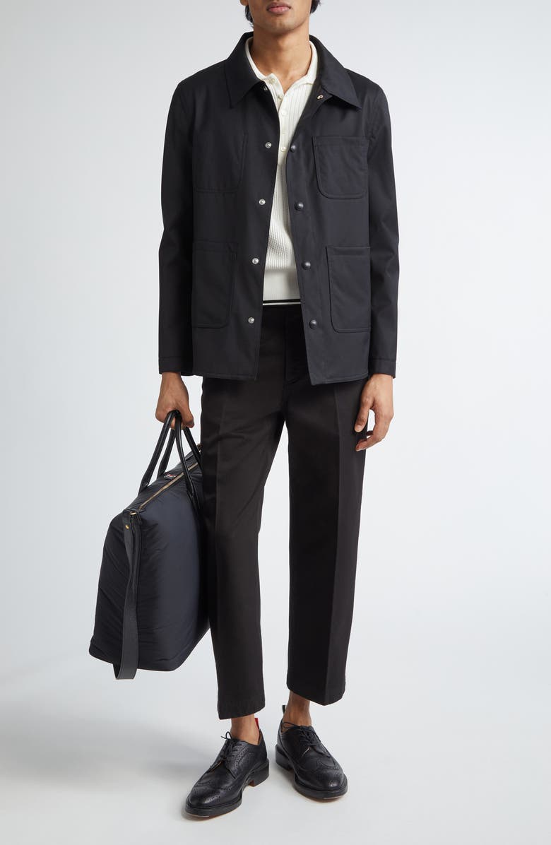 Thom Browne Virgin Wool Utility Jacket, Alternate, color, Black