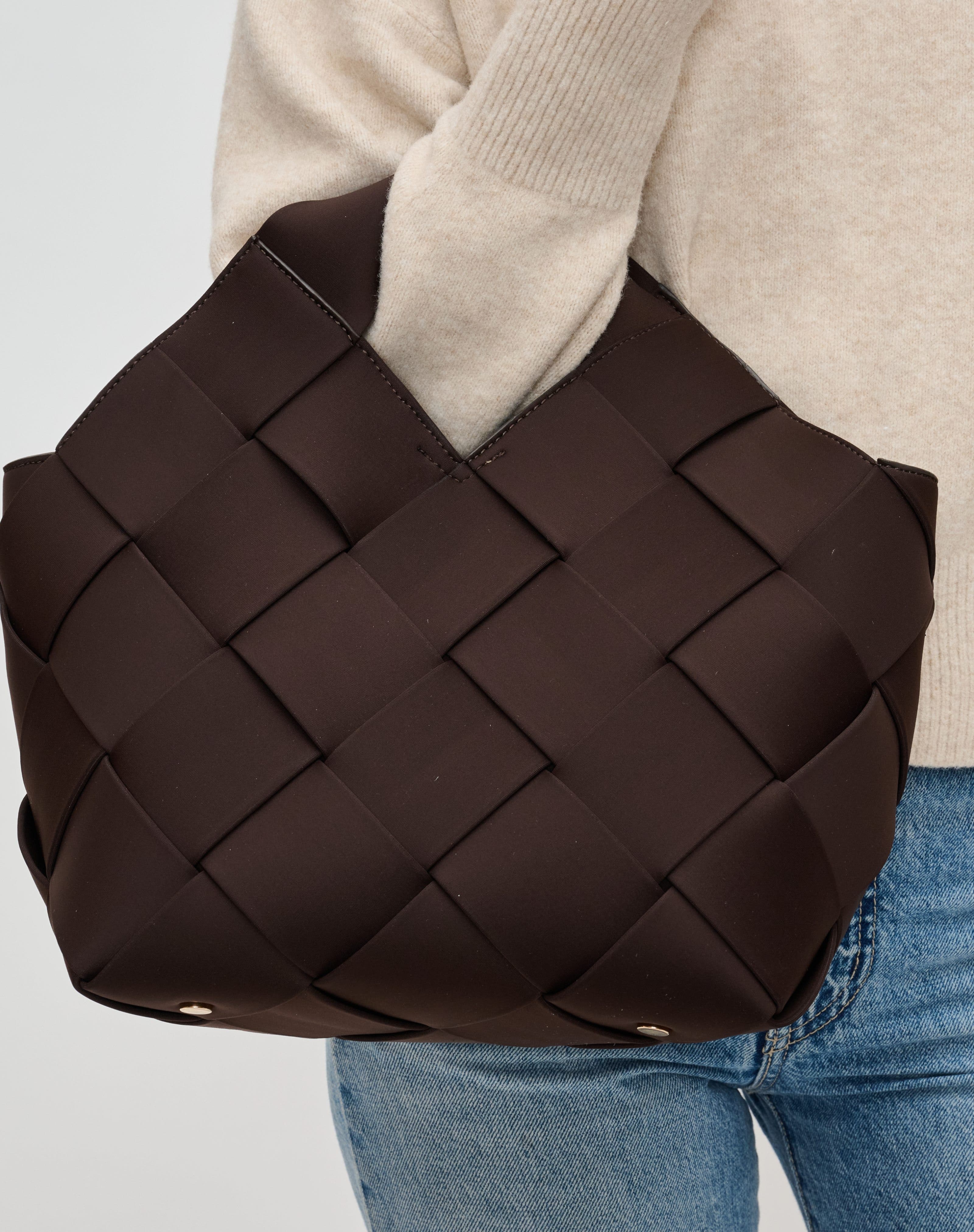 Resilience - Woven Neoprene Bag, Alternate, color, Chocolate