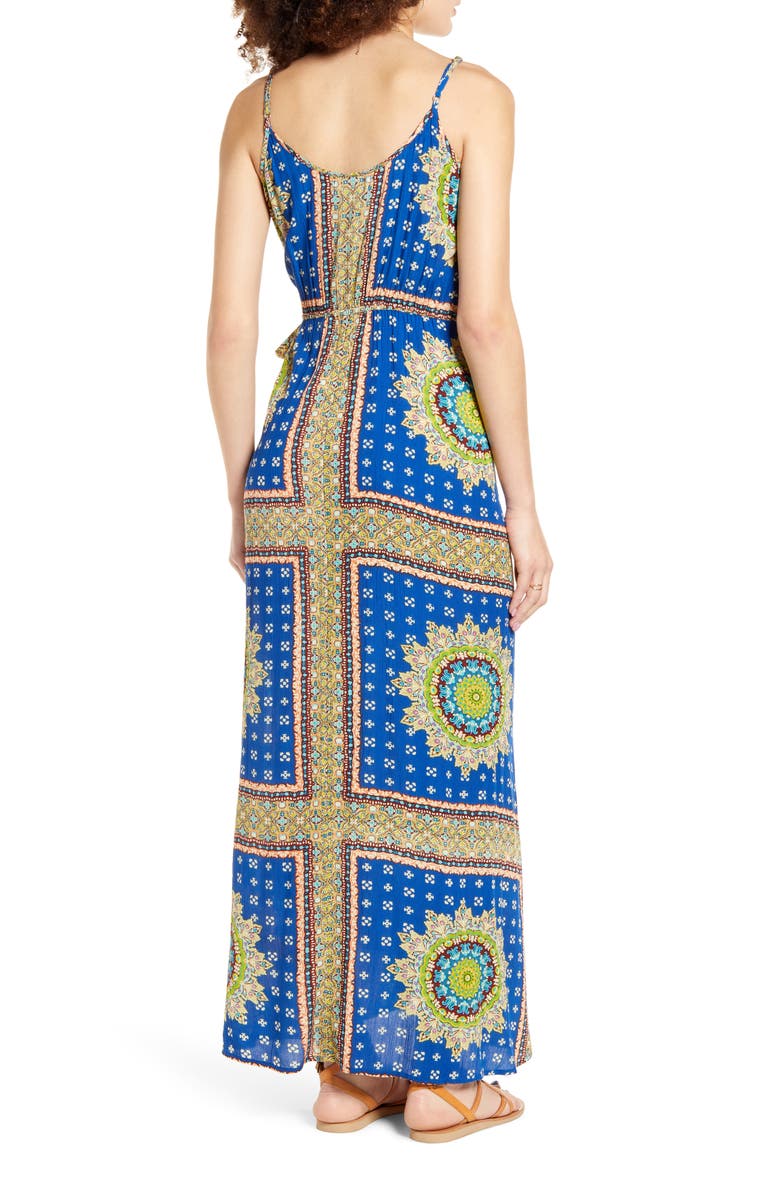 Band of Gypsies Vivian Maxi Wrap Dress, Alternate, color, 