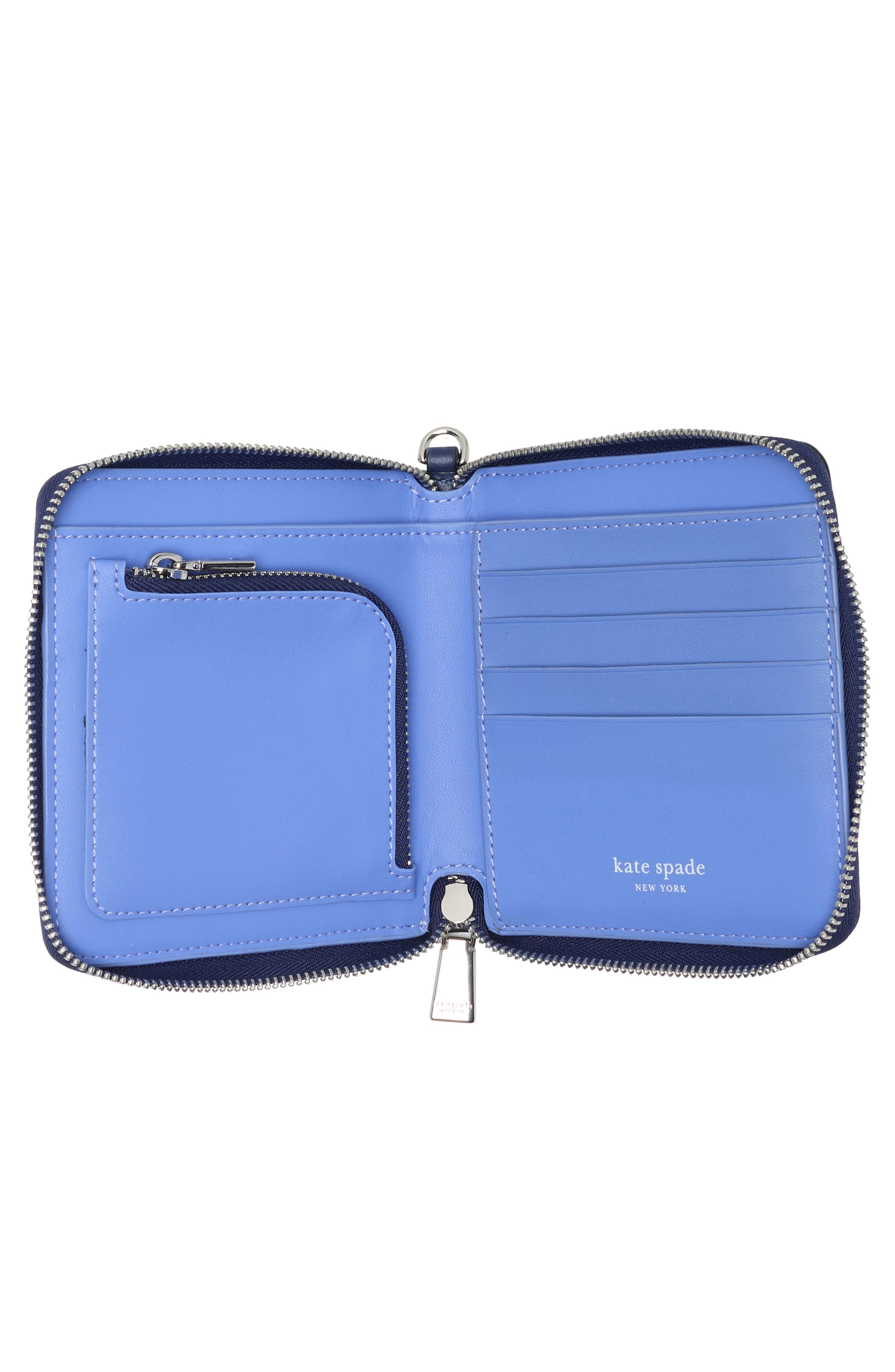 Small Leather Wristlet, Alternate, color, DEEP LAKE