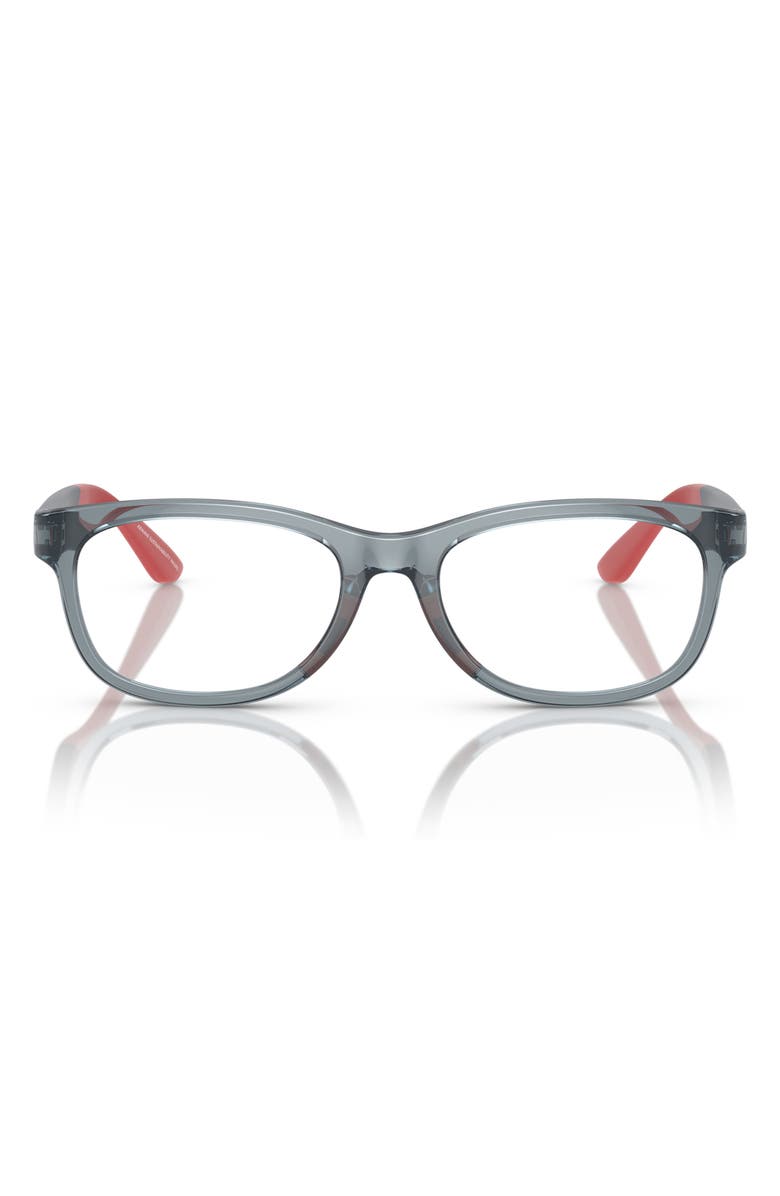 Emporio Armani 49mm Pillow Optical Glasses, Main, color, Shiny Blue / Demo Lens