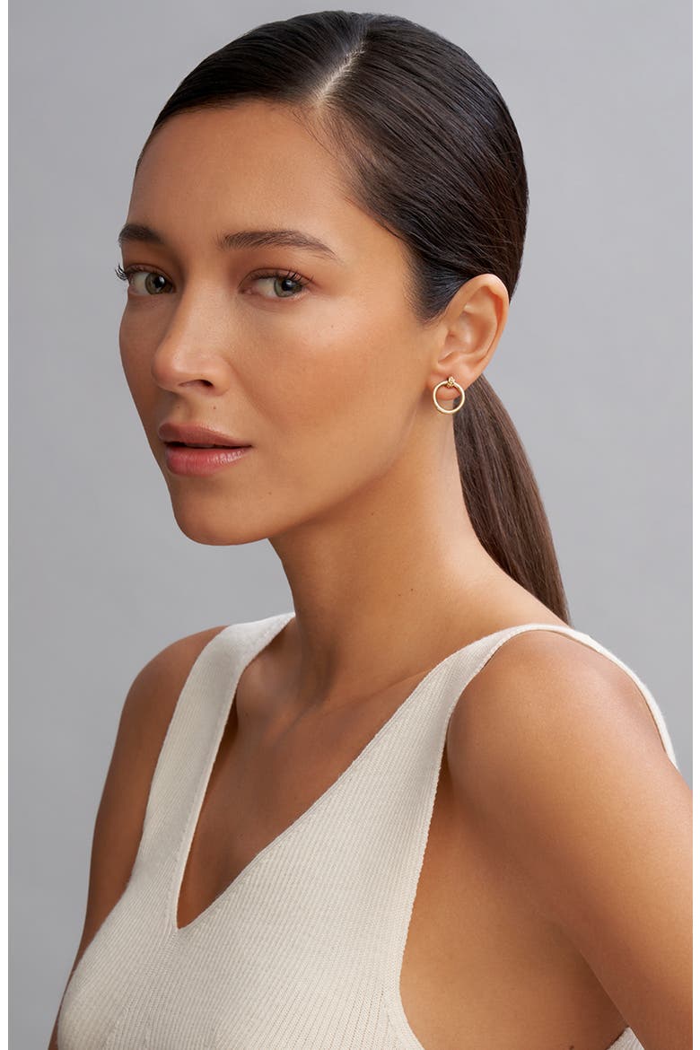 Meridan Frontal Hoop Earrings, Alternate, color, GOLD