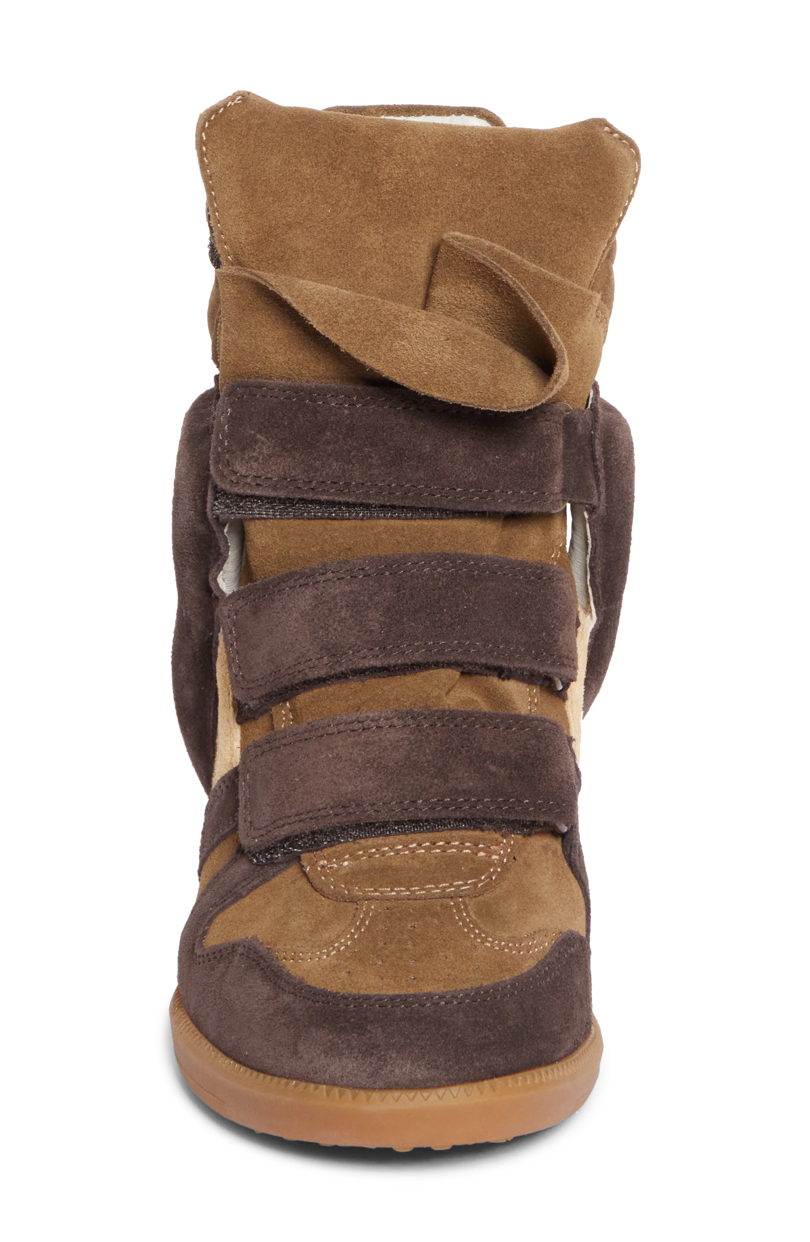 Bekett Wedge High Top Sneaker, Alternate, color, CHOCOLATE/ SAND BROWN