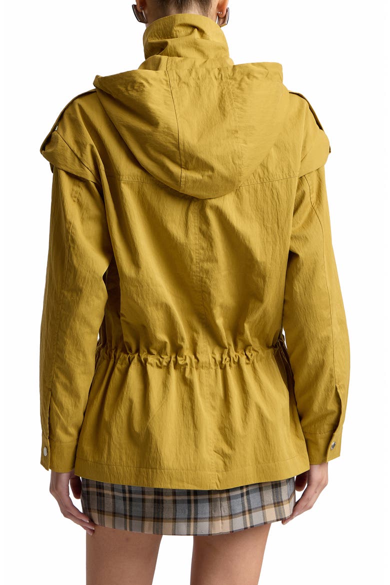 Hooded Drawstring Waist Jacket, Alternate, color, KIWI