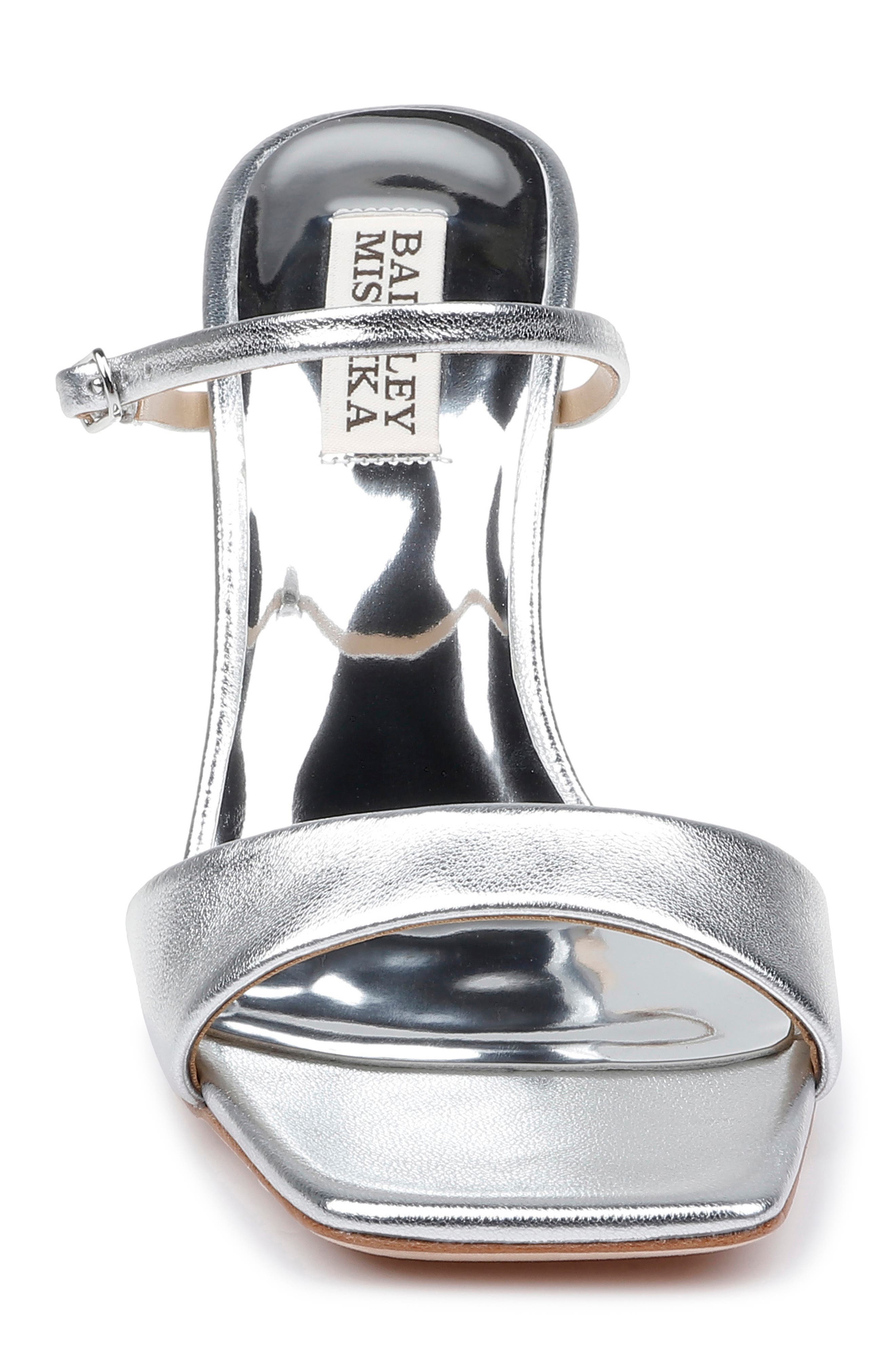 Badgley Mischka Collection Luna Wedge Slide Sandal, Alternate, color, Silver Metallic
