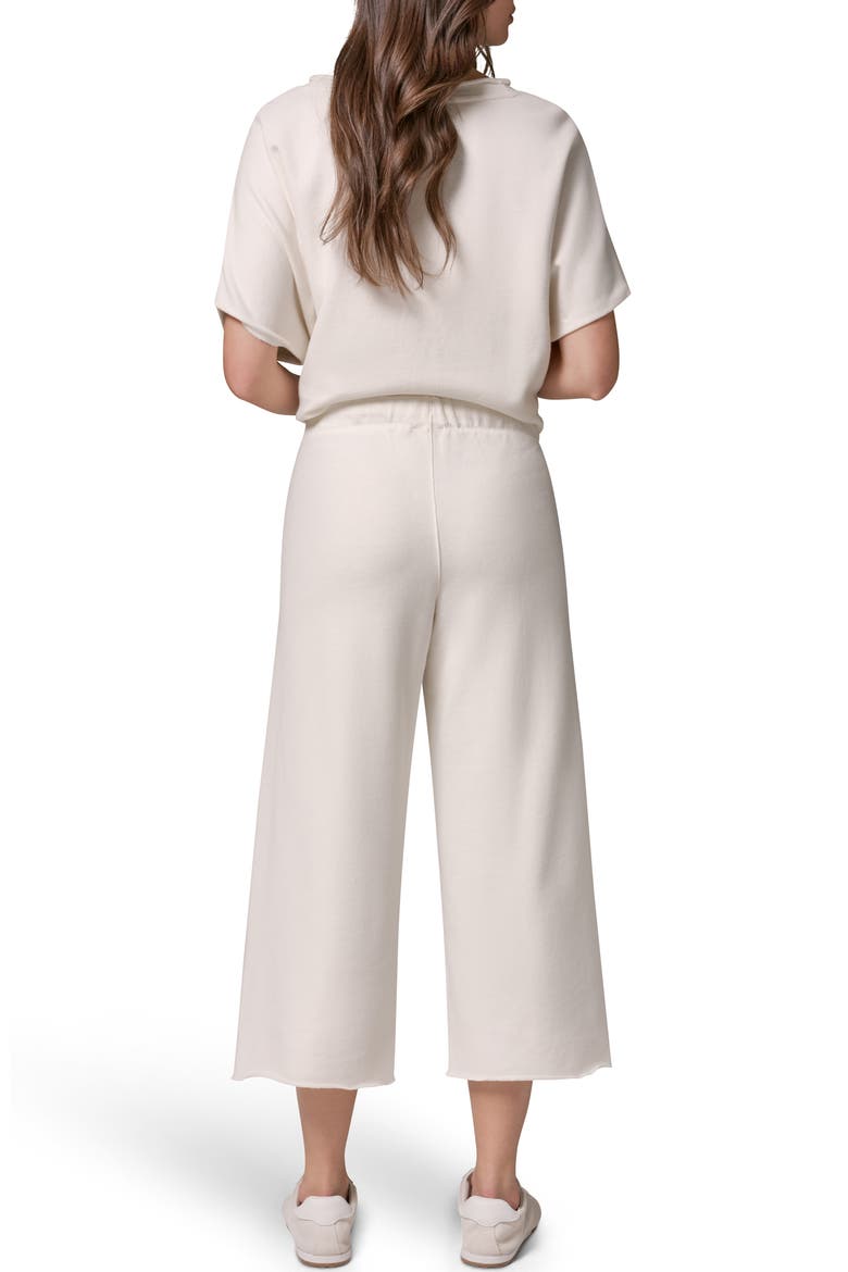 Cotton Terry Crop Drawstring Pants, Alternate, color, CREAM