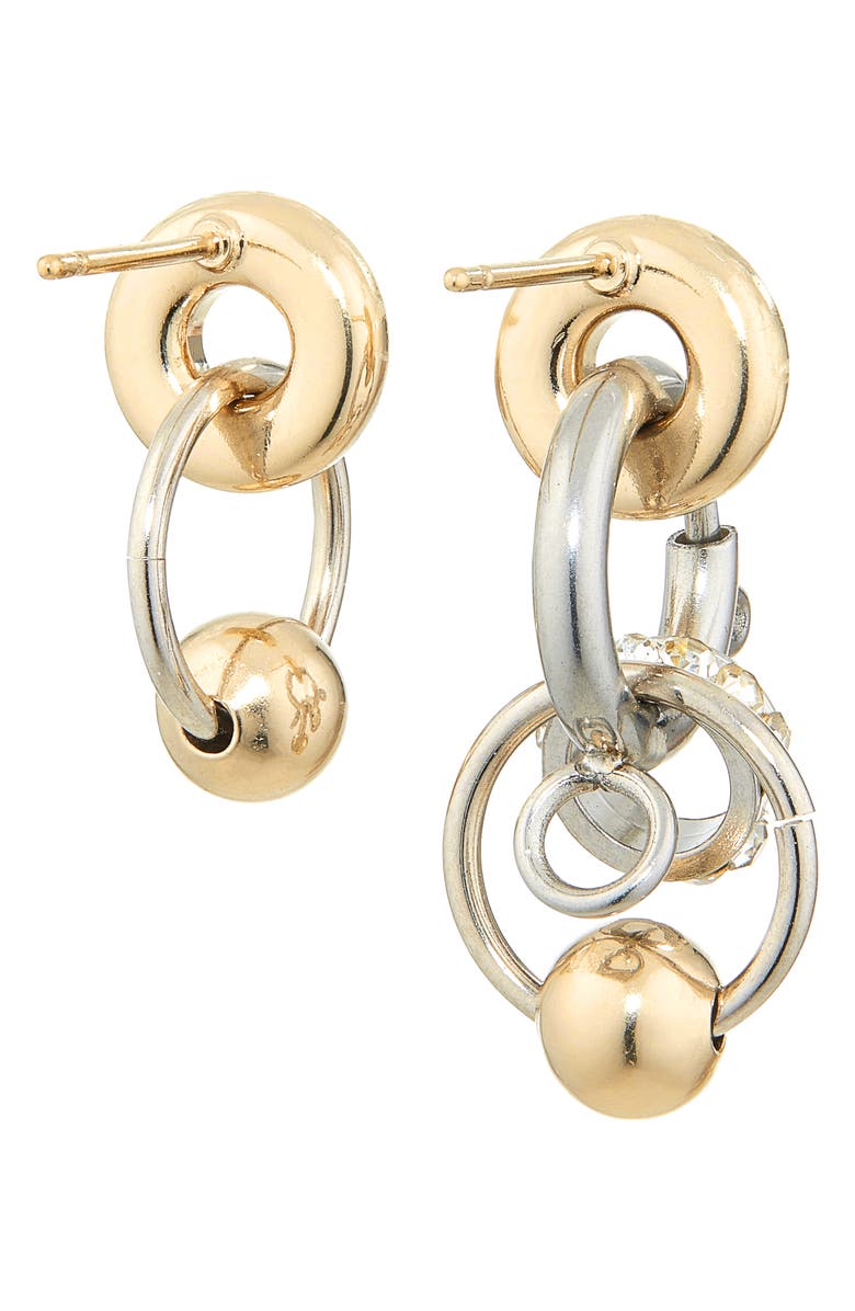 Justine Clenquet Kris Mismatched Hoop Earrings, Alternate, color, Gold N Palladium