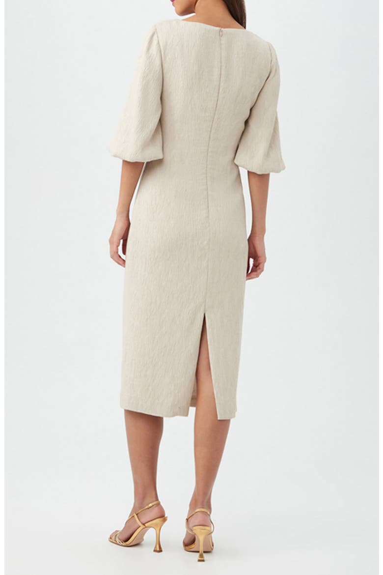 Madeline Textured Midi Dress, Alternate, color, SAHARA STONE