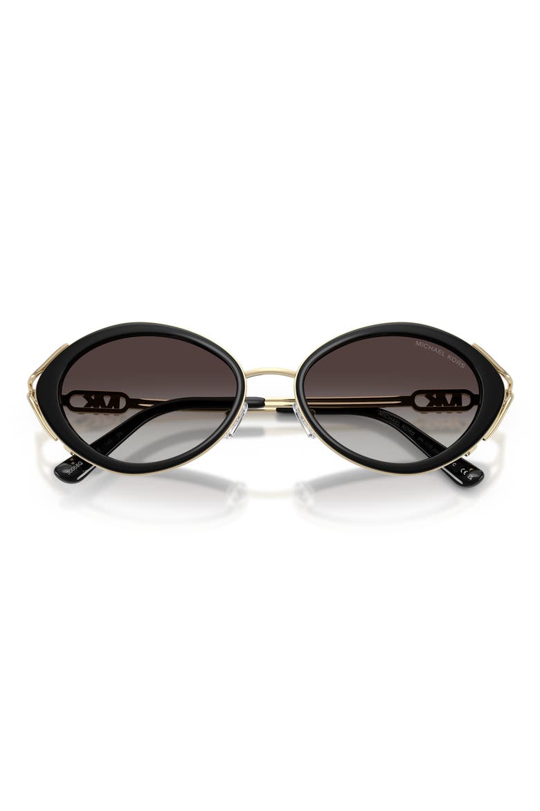Key West 53mm Oval Sunglasses, Alternate, color, BLACK / GREY GRADIENT BLACK