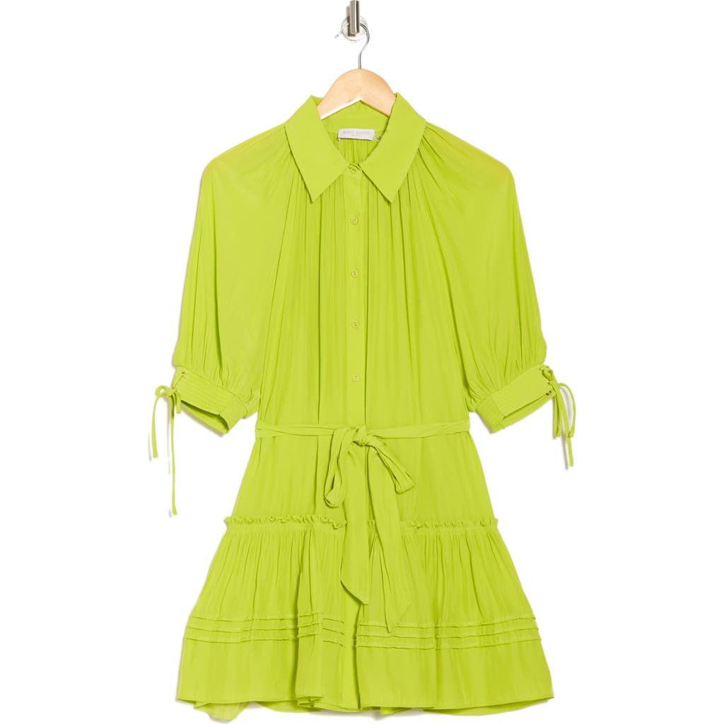 Ramy Brook Alianna Belted Shirtdress In Lime