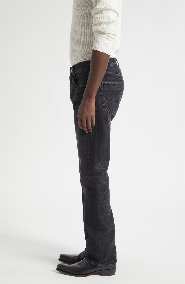 Double RL Slim Fit Selvedge Bootcut Jeans, Alternate, color, Distressed Black