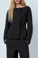 MANGO Fitted Boat Neck Blazer