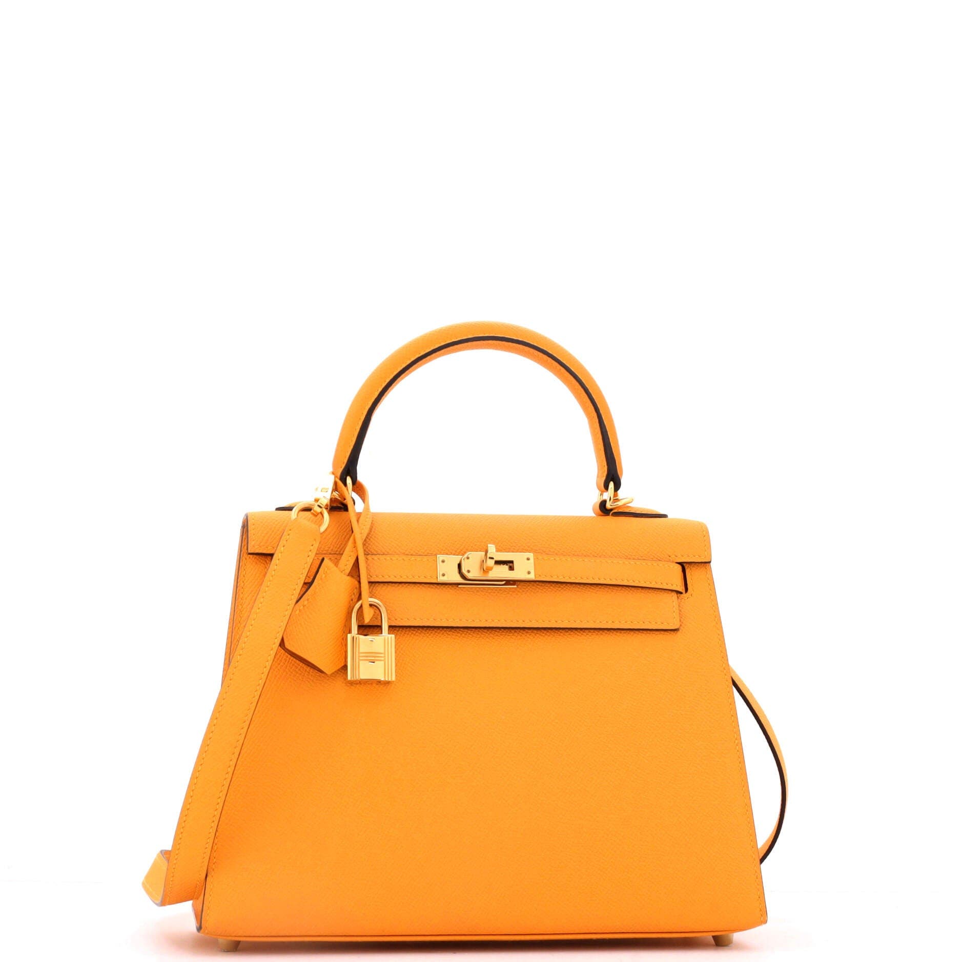 Pre-Owned Hermes Kelly Handbag Yellow Epsom with Gold Hardware 25, Alternate, color, Jaune D'or
