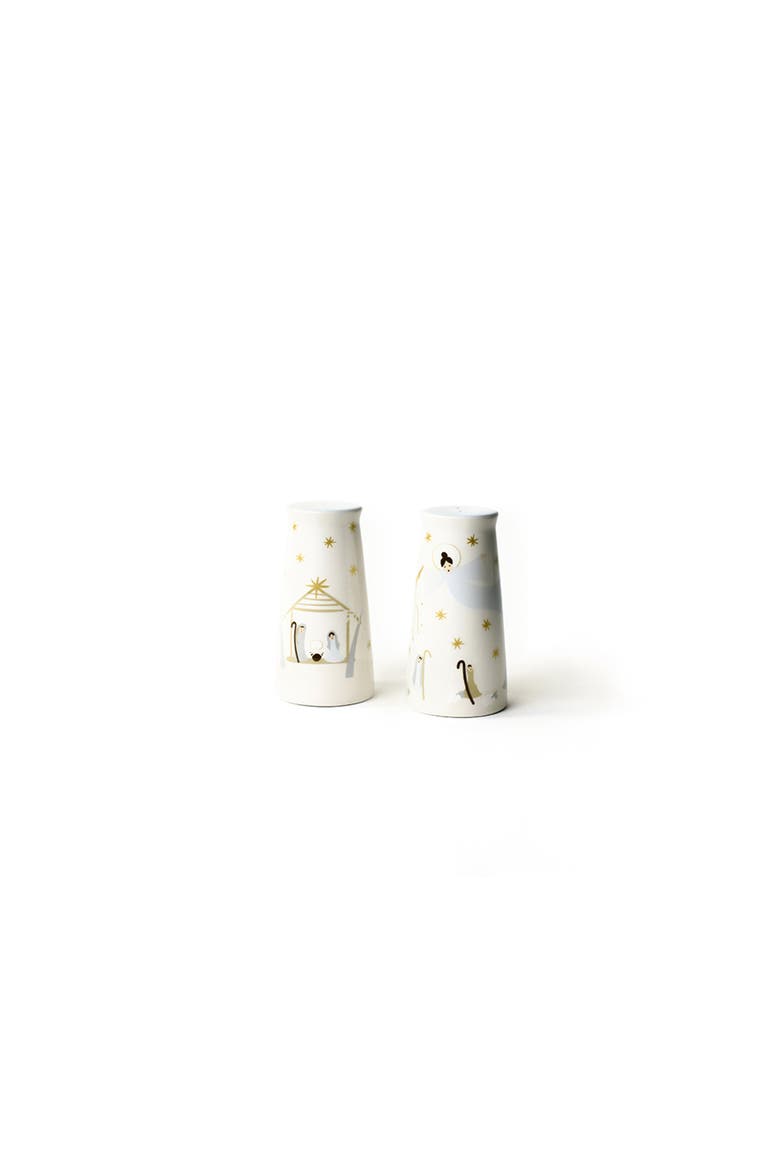 Fair Skin O Holy Night Pedestal Salt and Pepper Shaker Set, Main, color, Beige