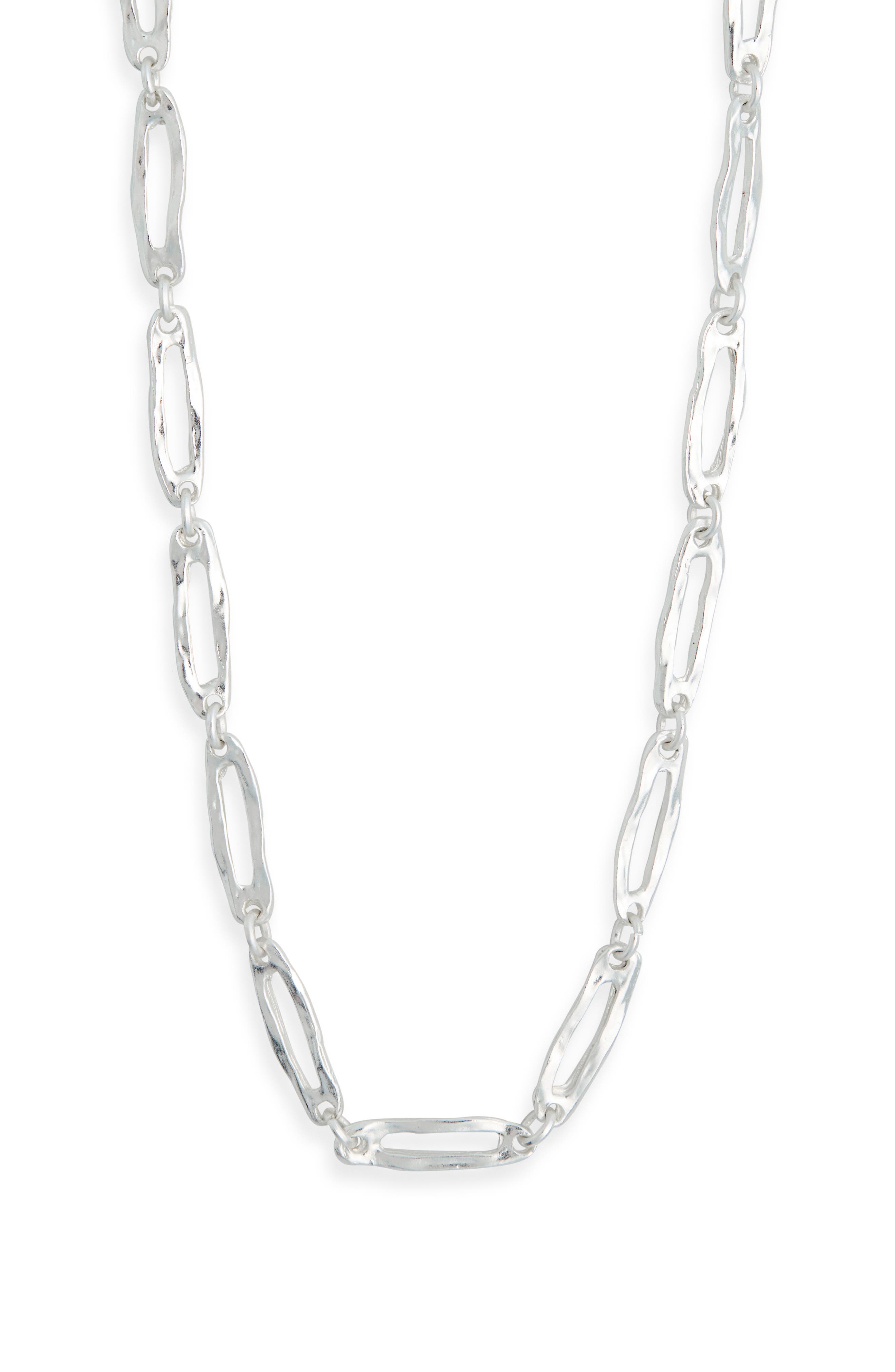 Karine Sultan Hammered Oval Link Necklace