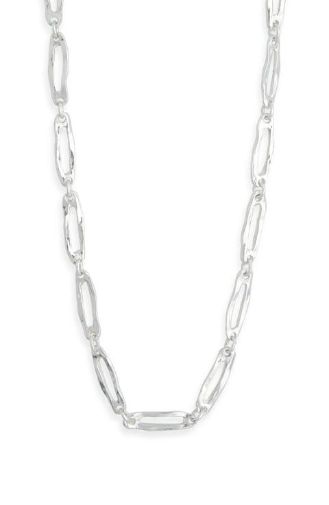 Hammered Oval Link Necklace
