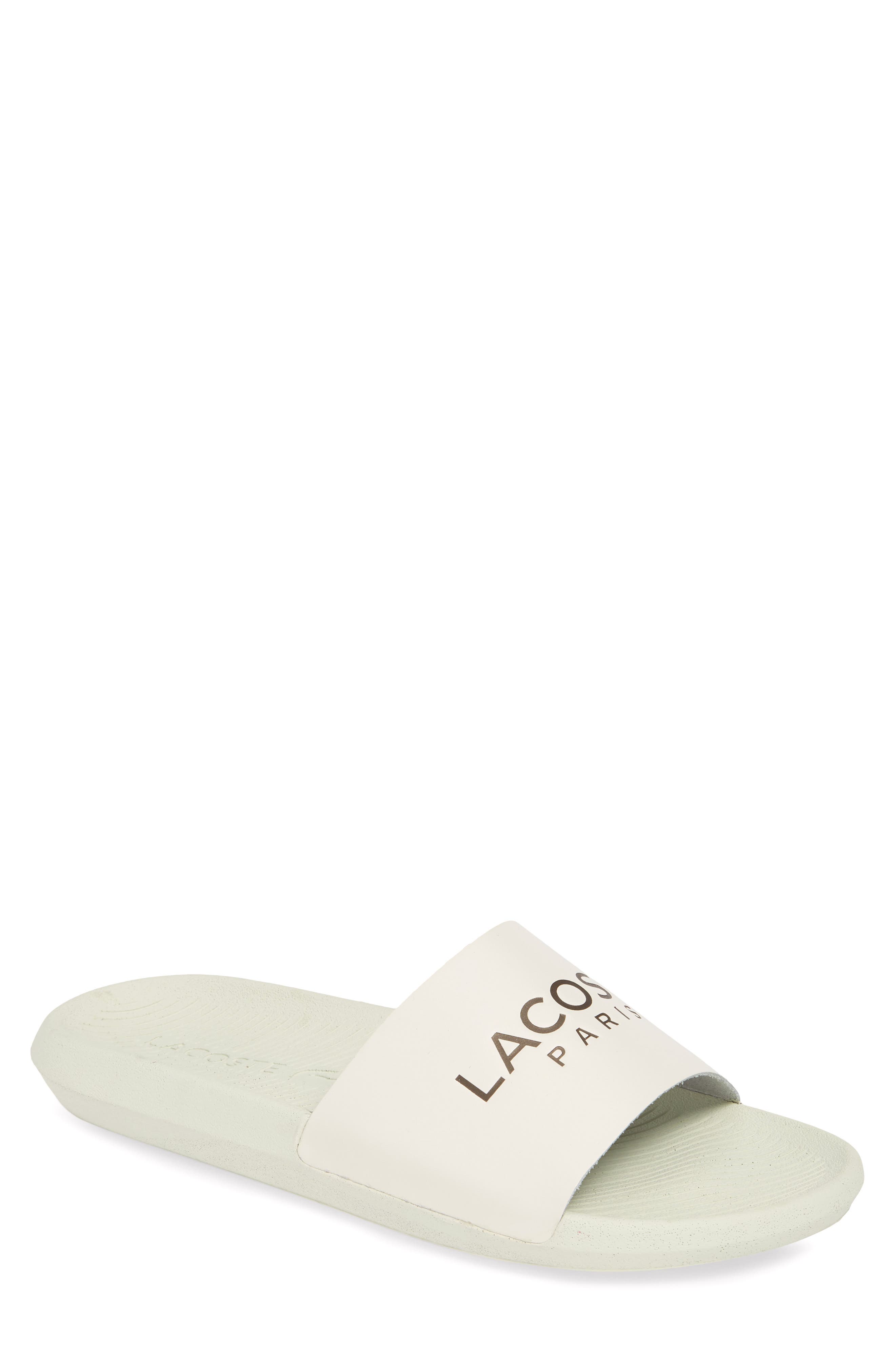 Croco Slide Sandal, Main, color, OFF WHITE/ GOLD