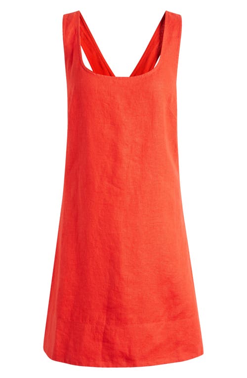 Shop Madewell Cross Back A-line Linen Minidress In Rouge