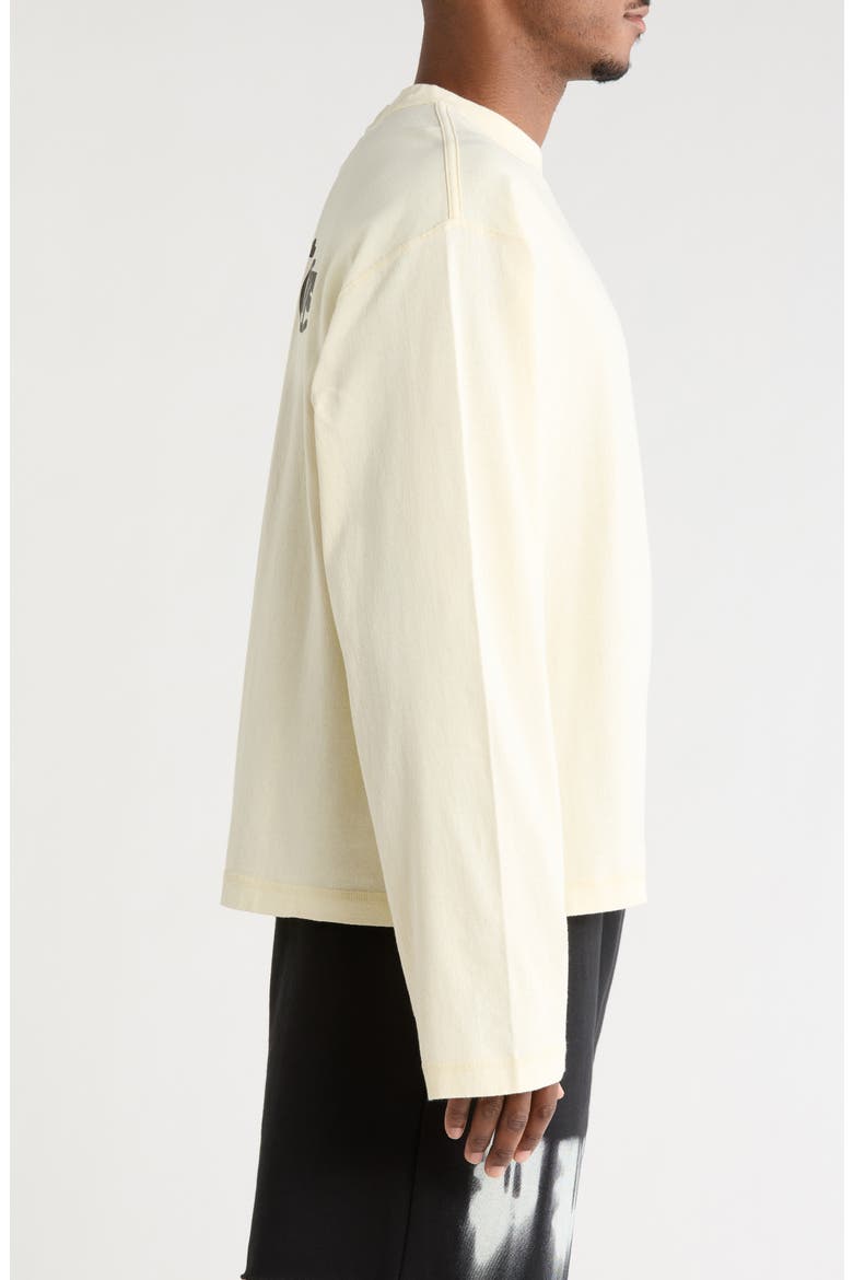 Crop Wide Long Sleeve Graphic T-Shirt, Alternate, color, OFF WHITE