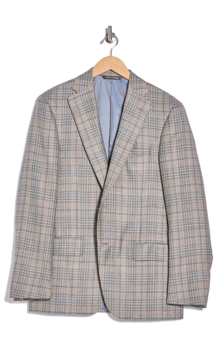 Heritage Gold Plaid Wool Blend Sport Coat, Main, color, Tan