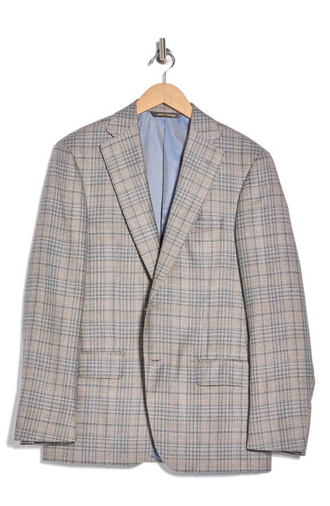 Plaid Wool Blend Sport Coat