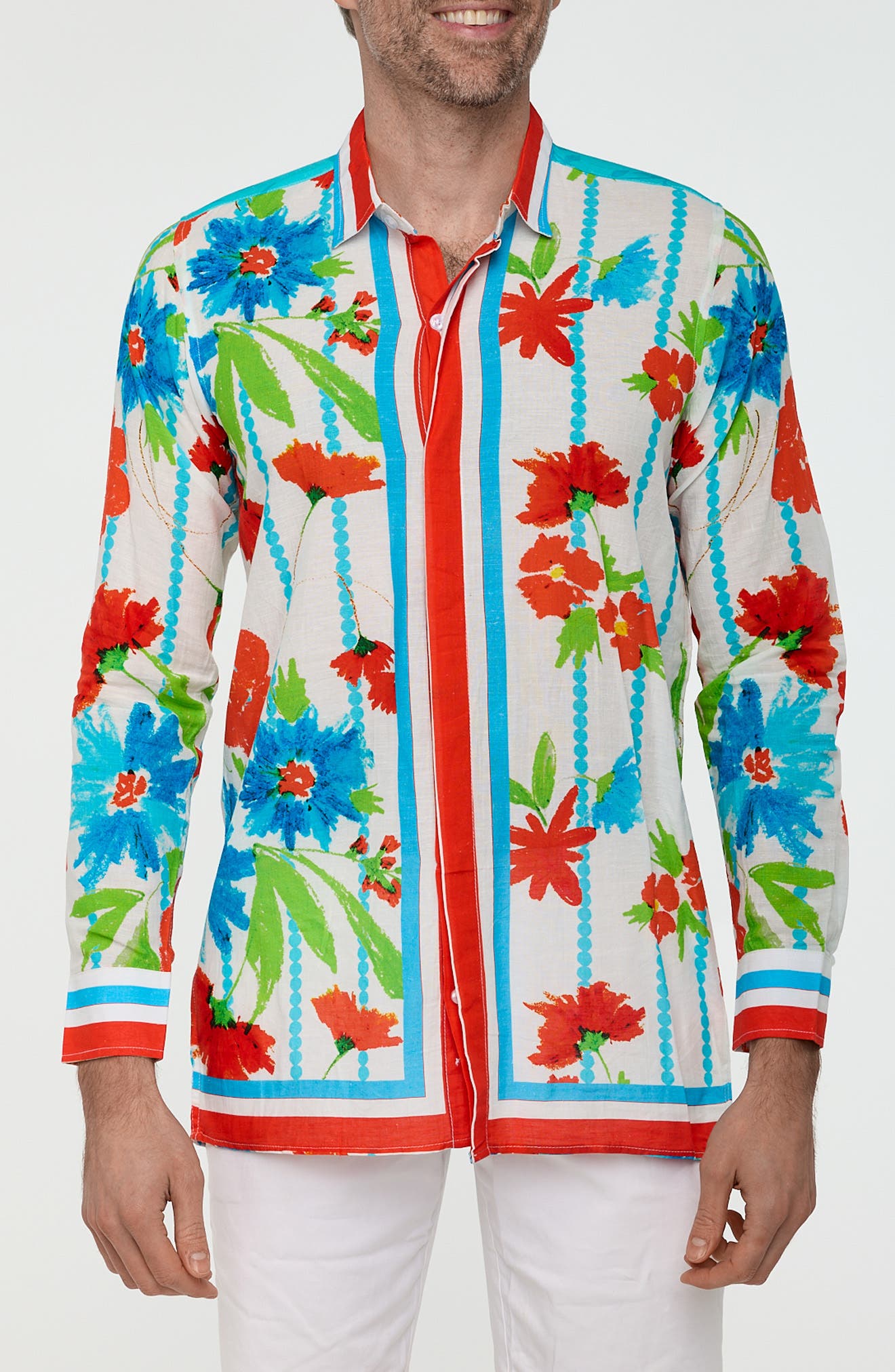 RANEES Floral Button-Up Resort Shirt