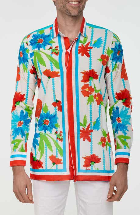 RANEES Floral Button-Up Resort Shirt
