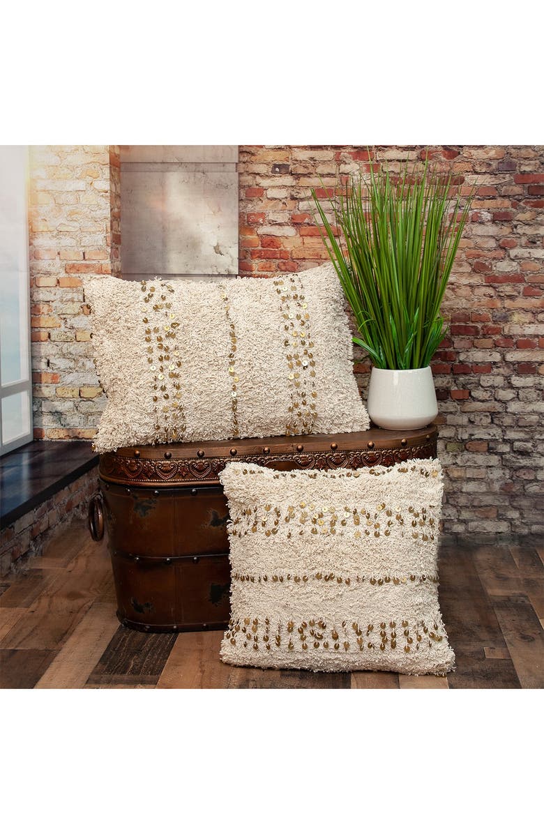 PARKLAND COLLECTION Acacia Balm Transitional Beige Throw Pillow, Alternate, color, Beige