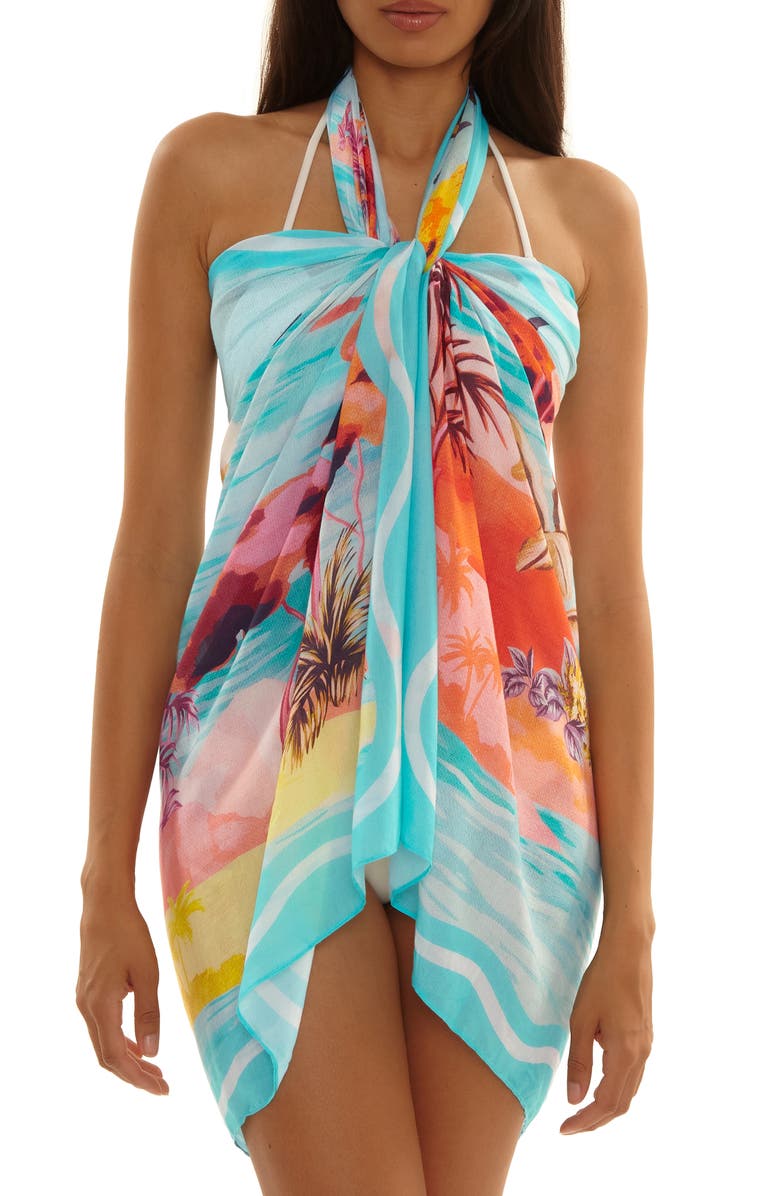 Trina Turk Cyclades Cover-Up Pareo, Alternate, color, 