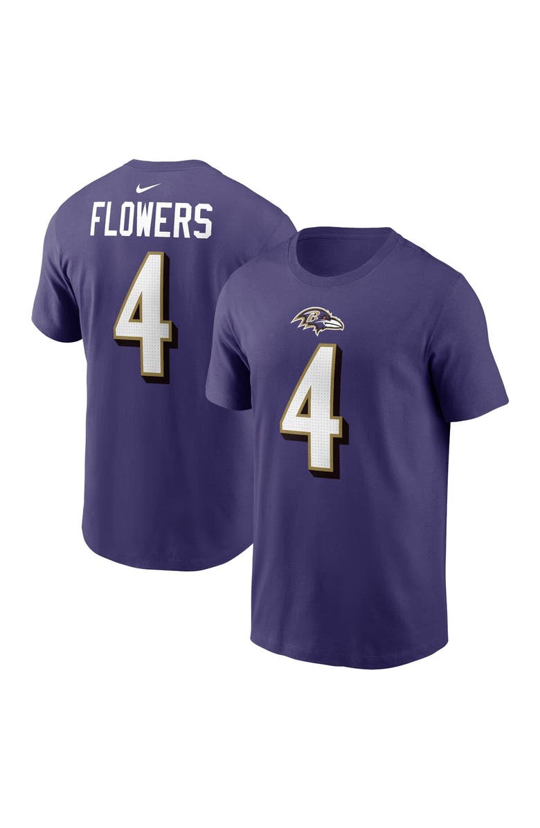 Nike Men's Nike Zay Flowers Purple Baltimore Ravens Player Name & Number T-Shirt, Alternate, color, Purple