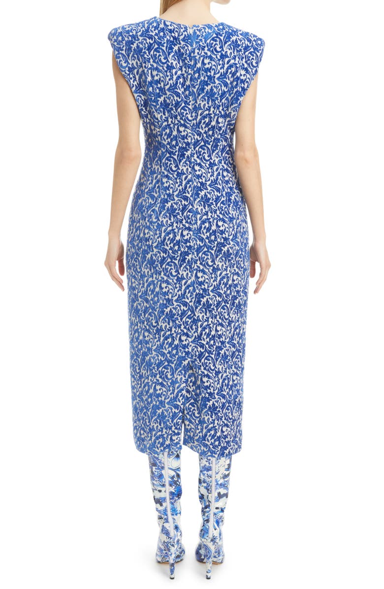 Dries Van Noten Dalilan Porcelain Jacquard Midi Dress, Alternate, color,