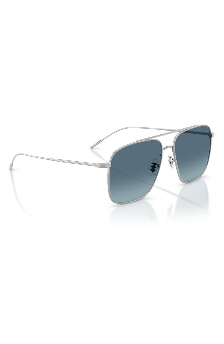 Oliver Peoples Dresner 56mm Mirrored Pilot Sunglasses, Alternate, color, Silver / Marine Gradient