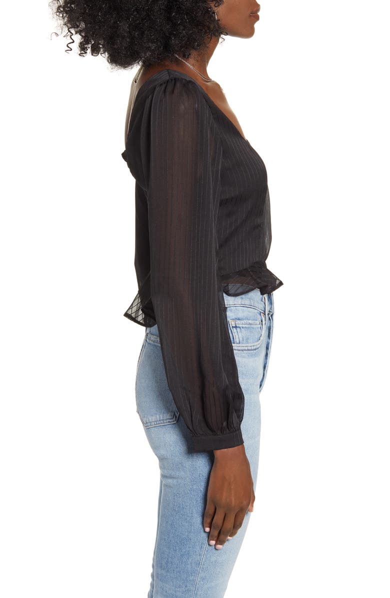 4SI3NNA Shadow Pinstripe Peplum top, Alternate, color,