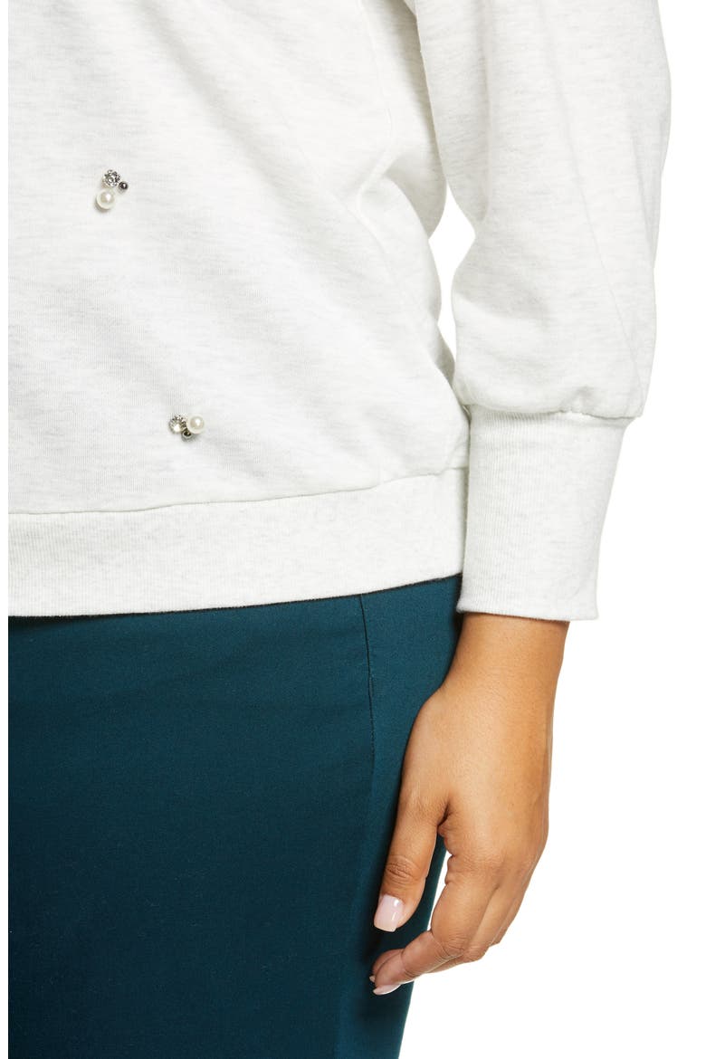 Embellished Sweatshirt (Nordstrom Exclusive), Alternate, color, HOFW-HEATHER OFF WHITE