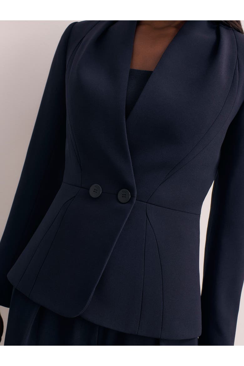 Arno Clever Crepe Blazer, Alternate, color, Navy