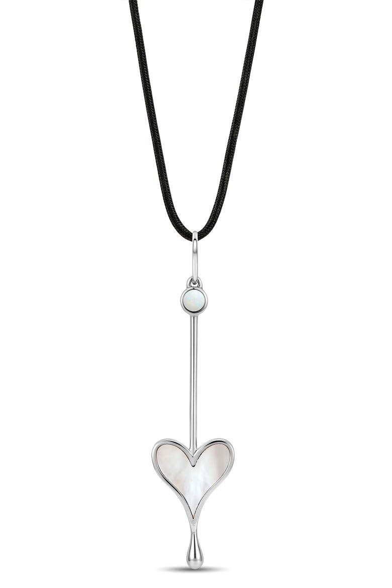 Love Wand Mother-of-Pearl Pendant Necklace, Main, color, STERLING SILVER AND MOTHER-OF-PEARL