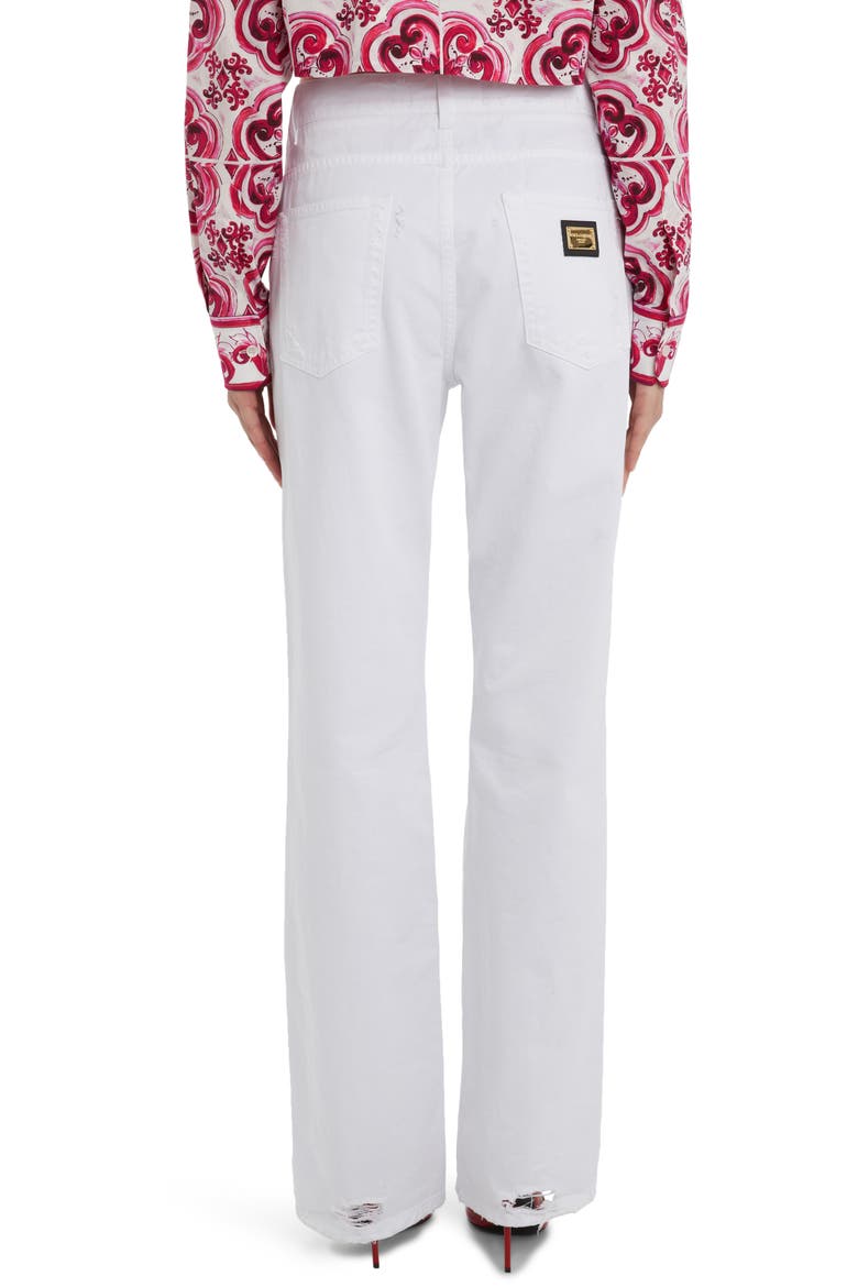 Ripped Wide Leg Nonstretch Jeans, Alternate, color, WHITE RIPS