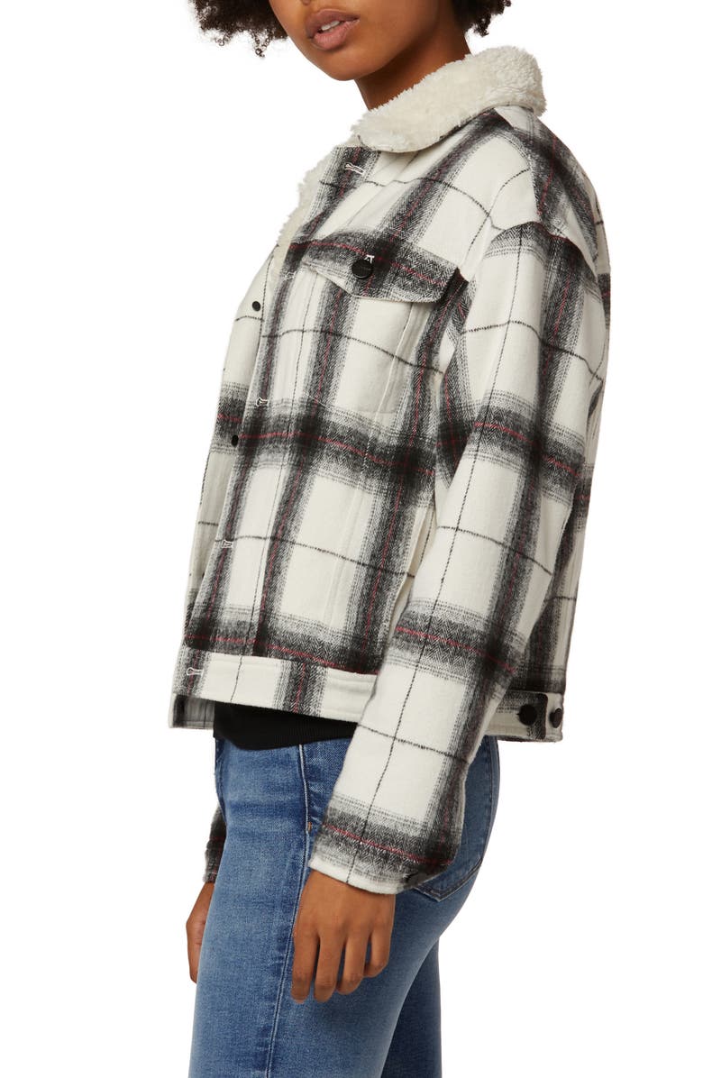 Joe's The Ally Plaid Jacket with Faux Fur Collar, Alternate, color, 