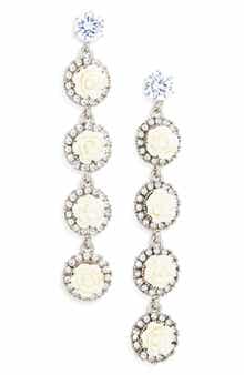 Tasha Crystal Halo Floral Drop Earrings