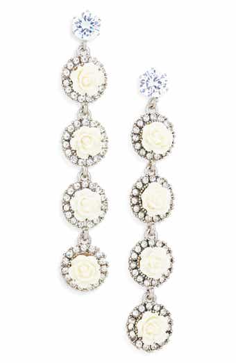 Tasha Crystal Halo Floral Drop Earrings