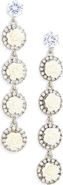 Tasha Crystal Halo Floral Drop Earrings