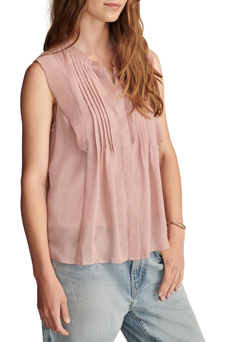 Pintuck Sleeveless Top, Alternate, color, BLUSH