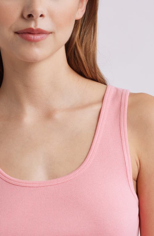 Open Edit Rib Tank In Pink