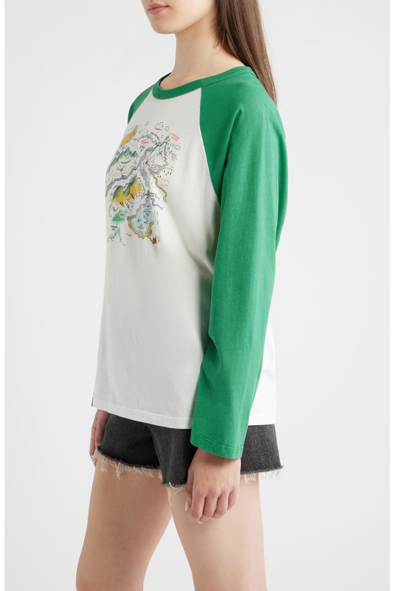 Map of Nowhere Oversized Raglan Graphic Tee, Alternate, color, GREEN BRIAR COMBO