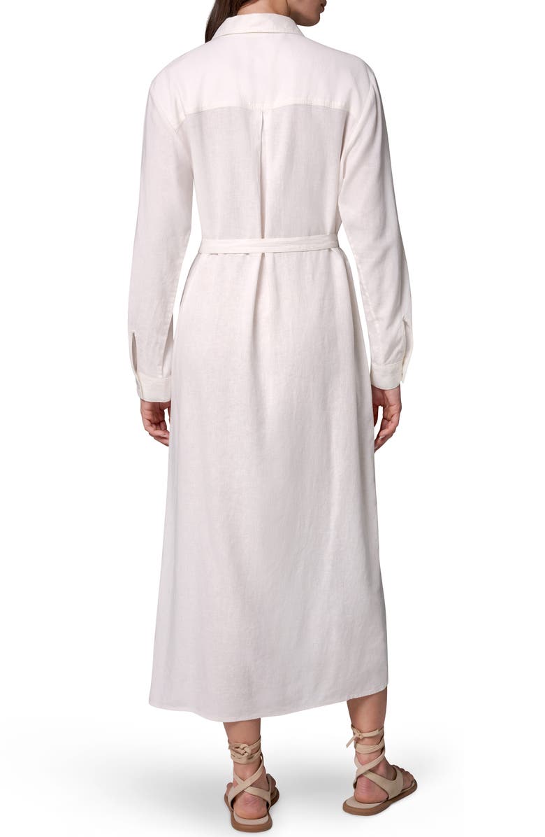 Donna Karan New York Long Sleeve Linen Blend Midi Shirtdress, Alternate, color,