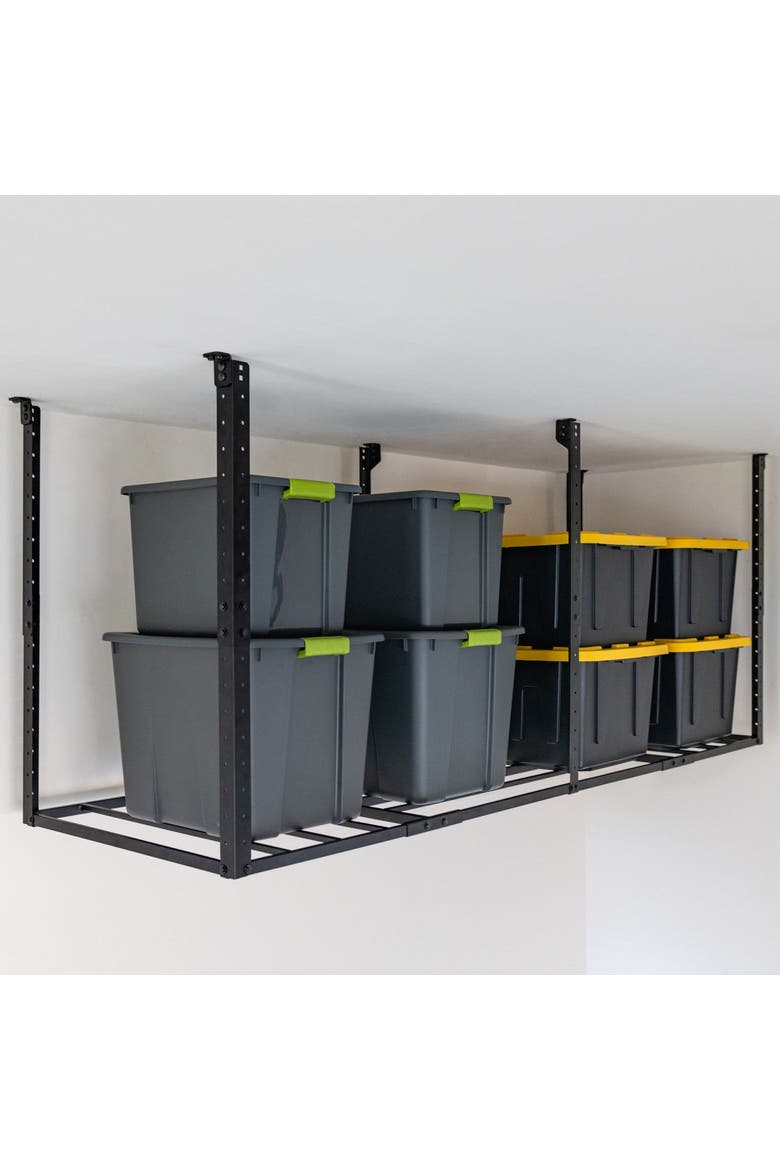3' x 8' Faber Overhead Garage Shelving - Holds 700 lbs, Main, color, Black