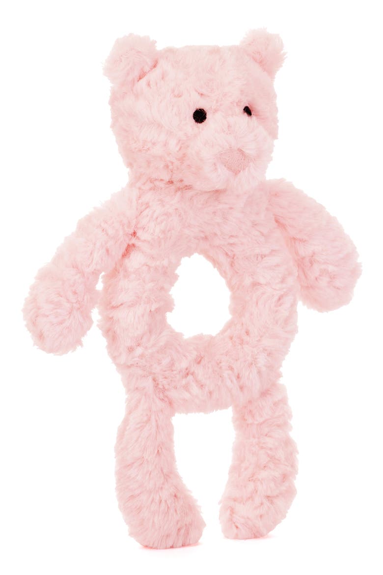 Leola Bear Ring Rattle, Alternate, color, PINK