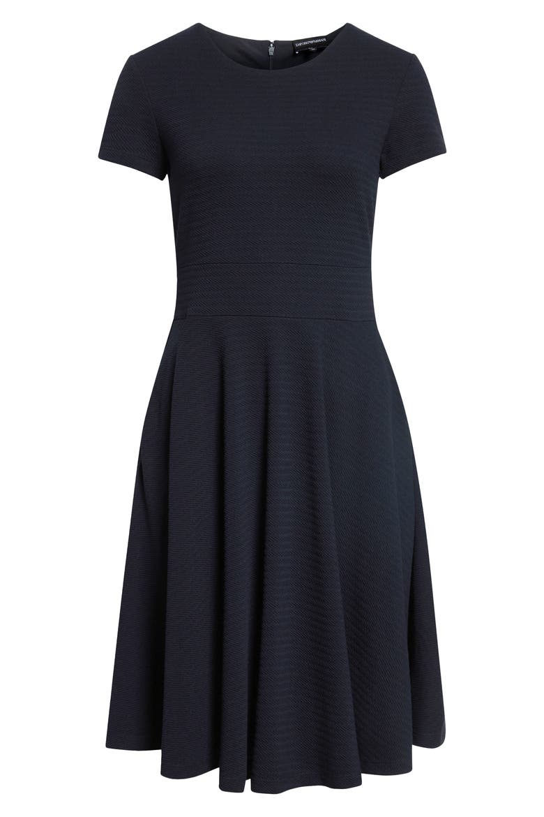 Short Sleeve A-Line Dress, Main, color, NAVY