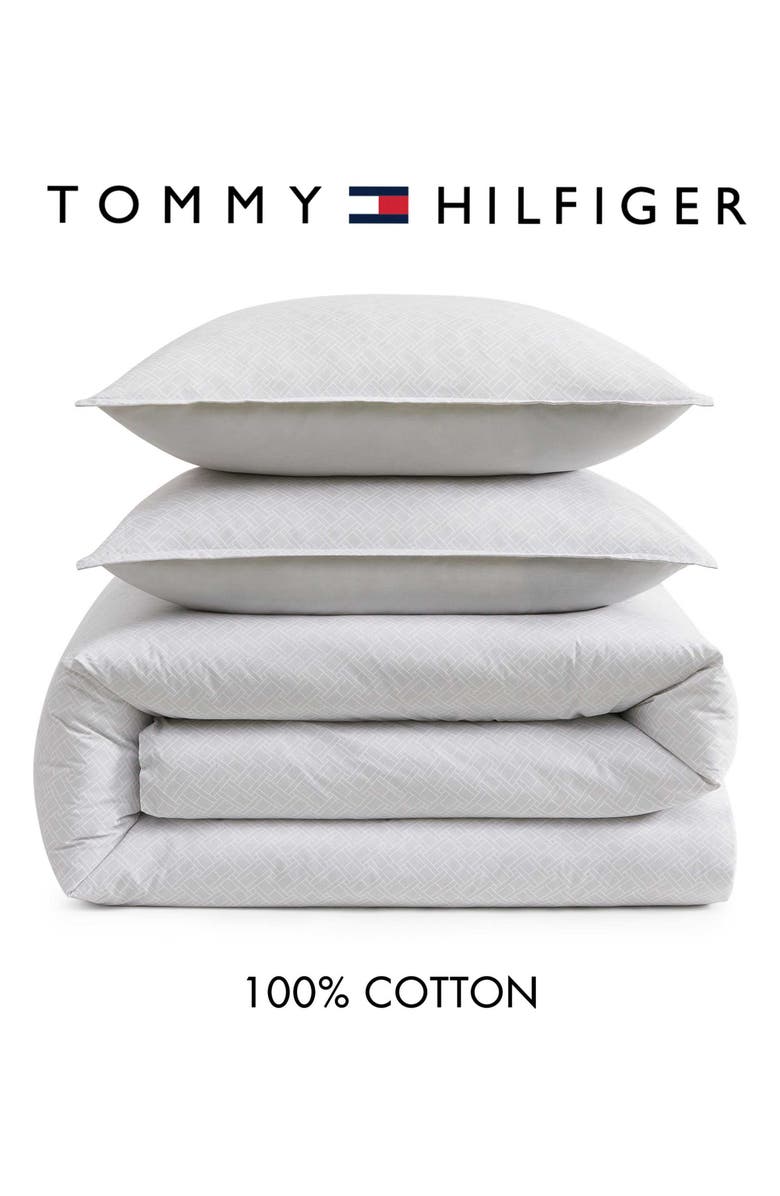 Tommy Hilfiger Trellis Flag Comforter & Shams Set, Alternate, color, Rocky Grey